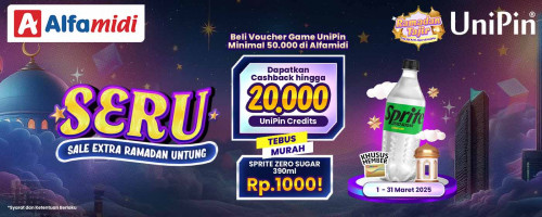 SERU (Sale Extra Ramadhan Untung) – Beli Voucher UniPin di Alfamidi Makin Untung!